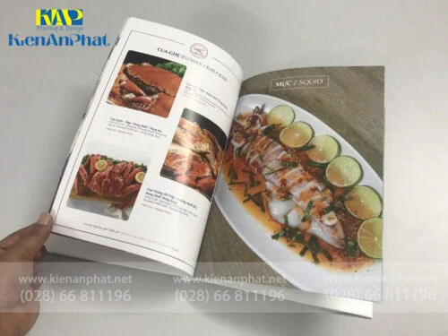Thành phẩm In Catalogue Ẩm Thực Cua Ghẹ