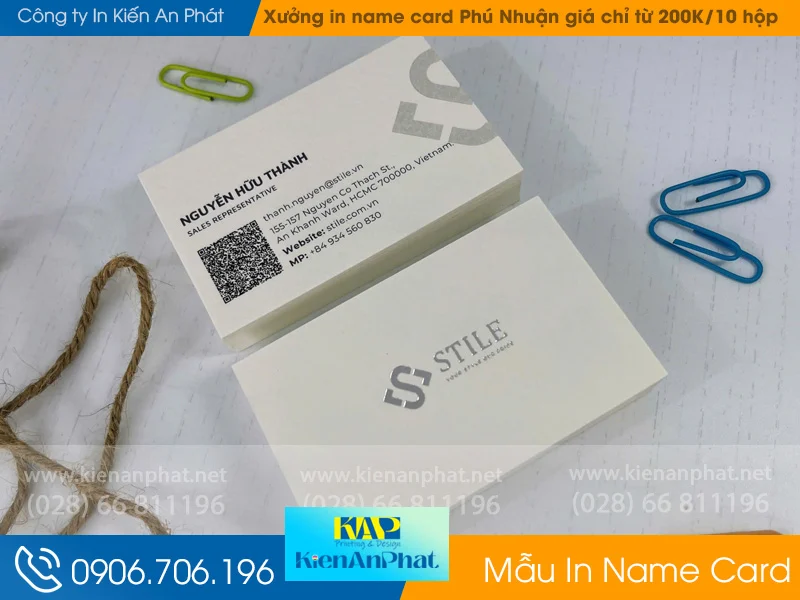 Xưởng in name card Phú Nhuận giá chỉ từ 200K/10 hộp